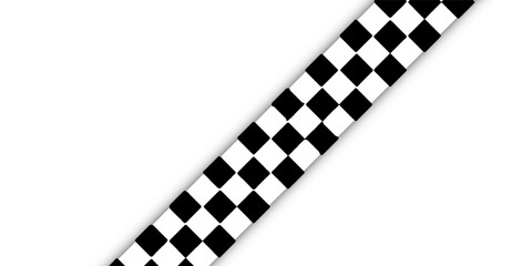 Abstract Racing Checkered Flag on White Background. Sport Wallpaper. Banner