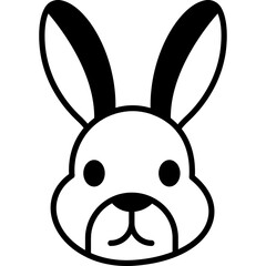 Obraz premium Rabbit Glyph Icon for Chinese New Year, Zodiac Rabbit Solid Symbol