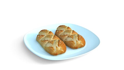 breads in plate