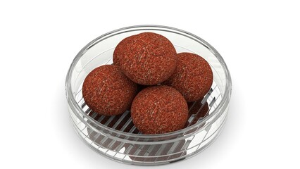 brown laddu in decorative glass bowl