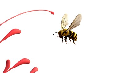 bumble bee hovering over flower