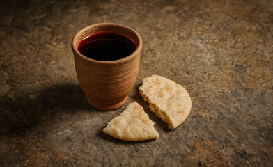 Holy Communion - Bread & Cup Wine - Eucharist Christian Sacrament Last Supper