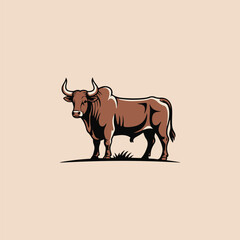 vector illustration of a bull