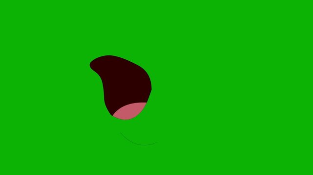 Lip Sync Animation &ndash; Green Screen. Mouth movement synced with speech for character animation.