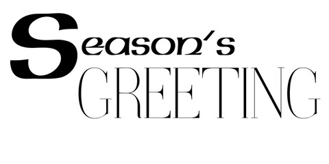 Seasonal greeting card template with elegant typography on white background for holiday messages and festive announcements with simple and christmas and new year