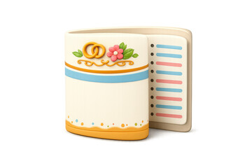 Elegant ceremony program icon with decorative floral elements for event planning