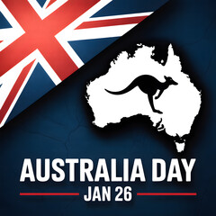Australia day map with union jack
