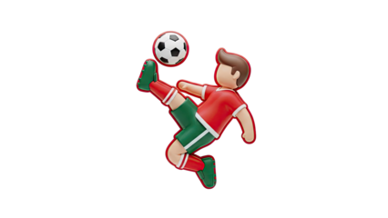 Cartoon soccer player kicking a ball