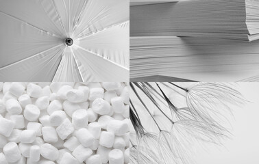 Color of year. Collage with photos in trendy shade