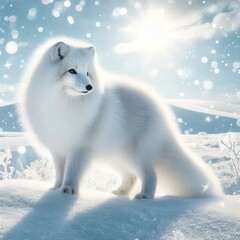 arctic fox in snow