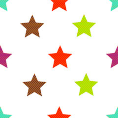 Obraz premium Colorful wafer seamless pattern in star style. Fun wafer pattern background. Cute star wafer pattern. Playful wafer biscuit pattern.