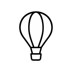 A simple monoline icon of a hot air balloon with a tiny basket.