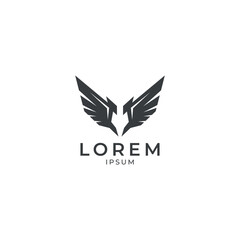 Obraz premium Abstract Wings Logo Icon for Digital Startup and Creative Branding