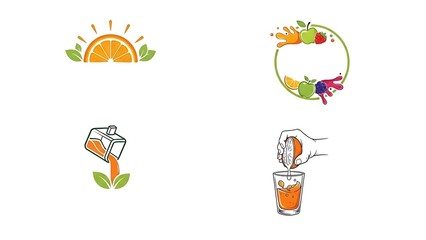 Freshly squeezed orange juice illustration