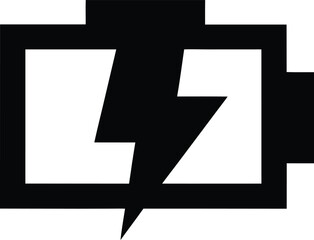 Fototapeta premium battery charging silhouette vector illustration on transparent background