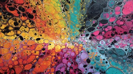 Abstract colorful cells fluid art texture background