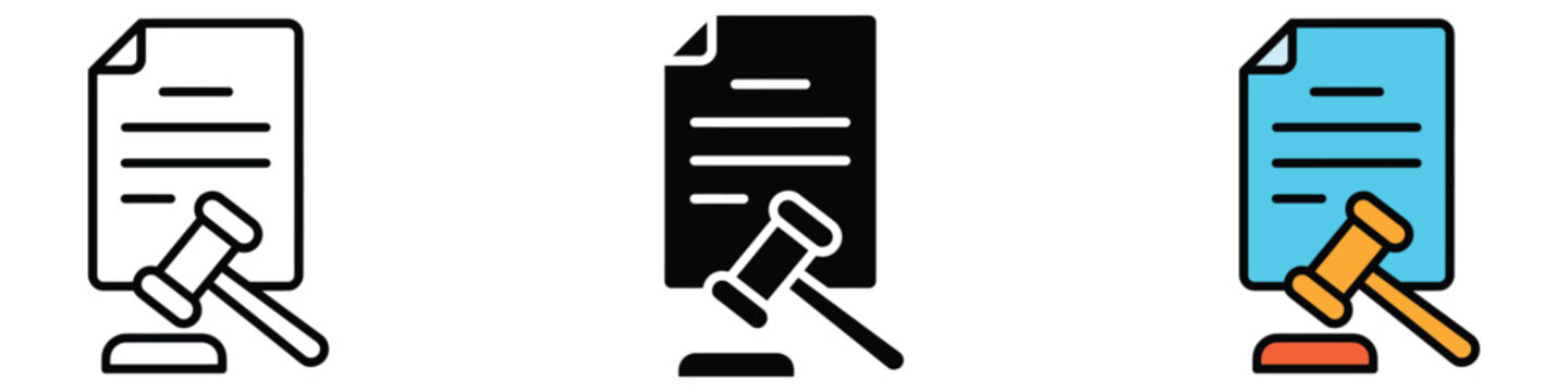 Court decision icon vector. justice, law, and official ruling symbol. vector illustration.