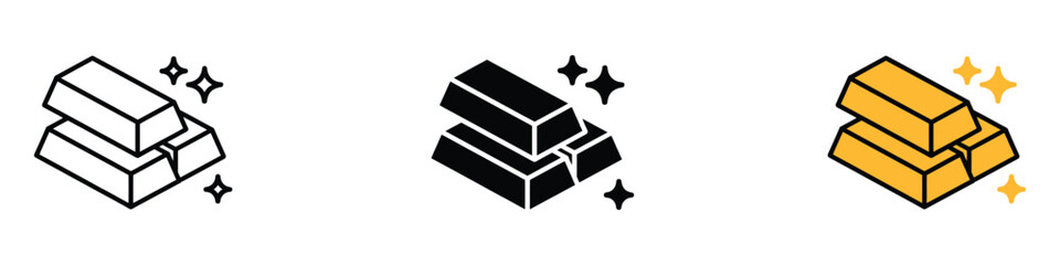Gold bars icon vector. wealth and precious metal investment symbol. vector illustration.