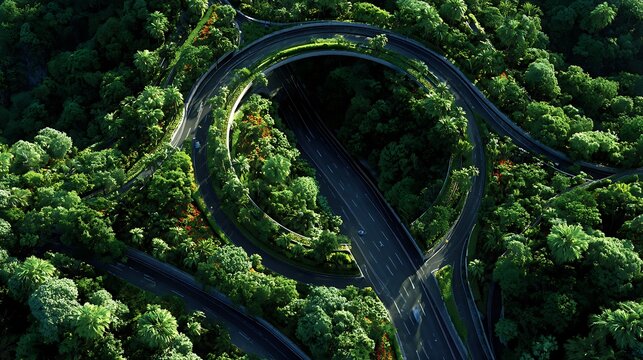 Aerial view complex highway intersection geometric networks images