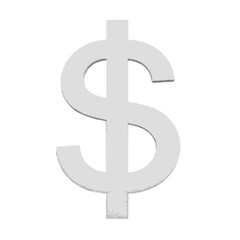 Obraz premium Dollar sign in minimalist style on white background 