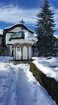 Winter view of Sokolski Monaster, Bulgaria