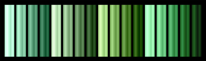Abstract green gradient background  set. Vertical stripes in multiple shades from light mint to dark emerald for web and app design, wallpaper and other your design