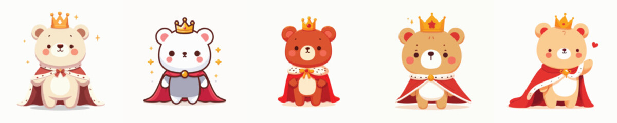bear vector in royal costume