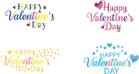 Vibrant Valentine's Day greetings with colorful heart designs