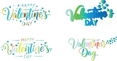 Vibrant Valentine's Day typography designs for love and celebration