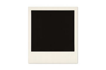 Blank instant film frame template representing memories, nostalgia, retro style, and past moments with copy space