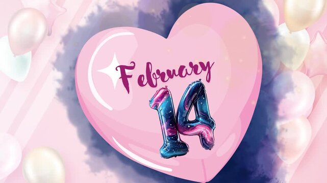 february 14 animated valentine seasonal greetings with pink heart
