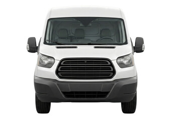 Front view of white commercial delivery van © BTG
