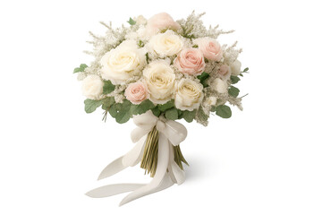 Naklejka premium Rose and baby's breath bouquet with transparent background picture here.