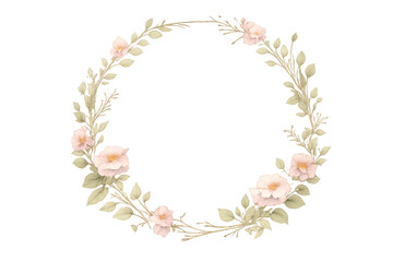 Fototapeta premium Floral wreath illustration with transparent background decoration art.