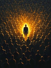 Standing out from the crowd: a symbol of leadership.