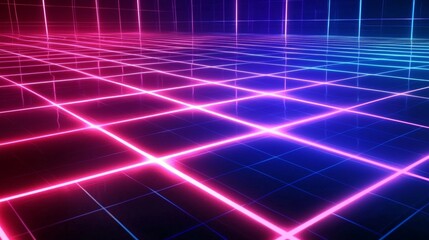 Neon accents illuminate the intricate patterns of a modern grid.