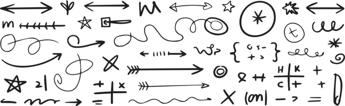 arrow collection of sketch arrows mathematical symbols and doodles