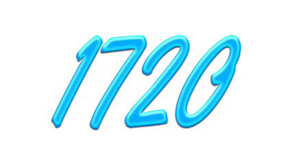 Glowing blue effect of number 1720 on white background.