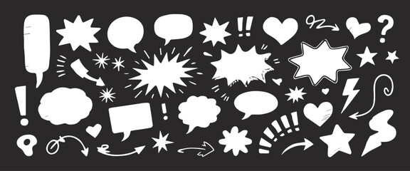 comic hand drawn dialogue and thought bubble vector set © AIcon Star