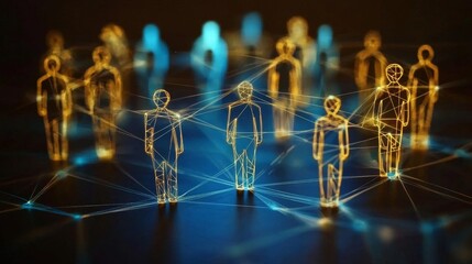 Interconnected People Representing Professional Networking