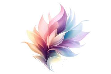 Obraz premium Elegant flower blossom with a transparent background, colorful petals.