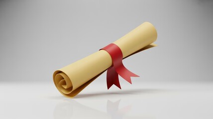 Diploma or Certificate with Ribbon