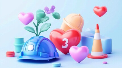 Elements of Safety: Helmets, Hearts, Cones, and Sprouts