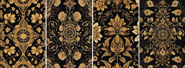 Seamless luxury batik vector pattern combining multiple Sundanese motifs such as Mega Mendung,