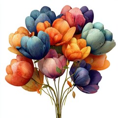 Colorful abstract flowers bouquet