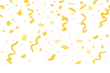 Golden confetti and twisted streamers falling, creating a celebratory and festive atmosphere, perfect for overlays