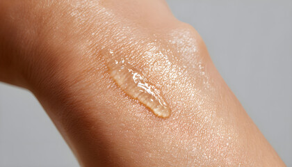 Fototapeta premium aloe vera gel applied on skin shows texture