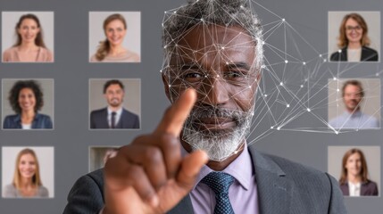 Medium shot showing a professional using advanced AI systems to streamline the recruitment process through intelligent candidate matching.
