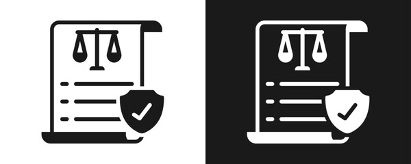 Code Of Conduct Icon Set Glyph In White And Black Background