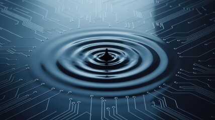 Water drop ripples on circuit board